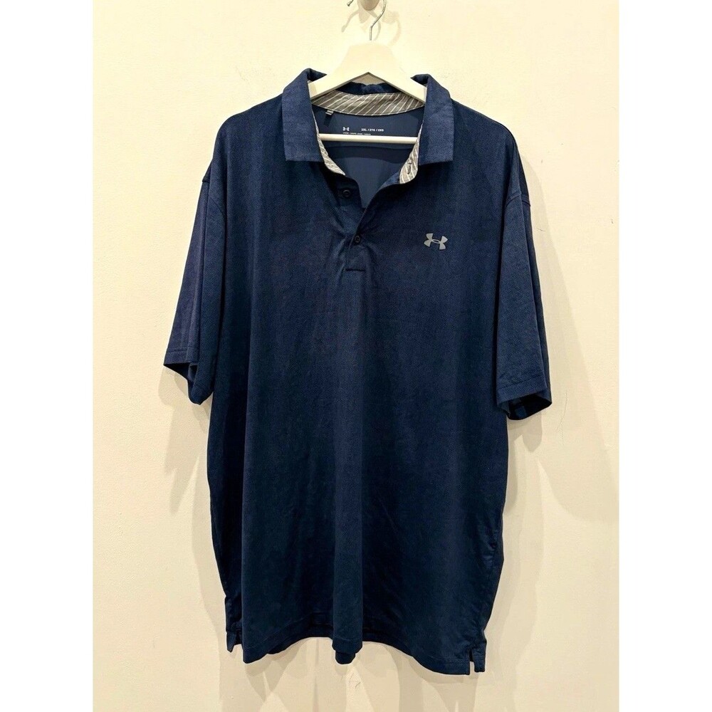 Under Armour HeatGear Men's Polo Shirt Blue 2XL Big & Tall Loose Solid golf